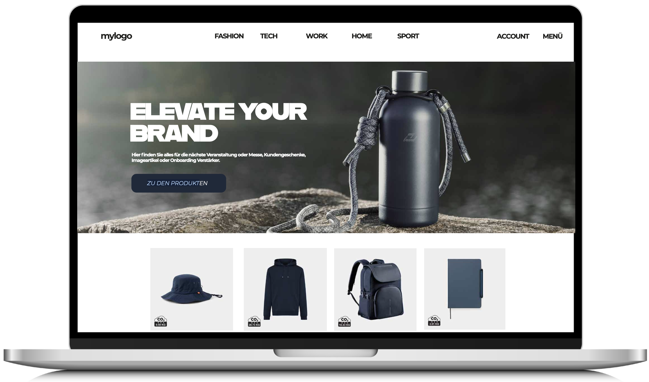 Shop Mockup auf dem Desktop